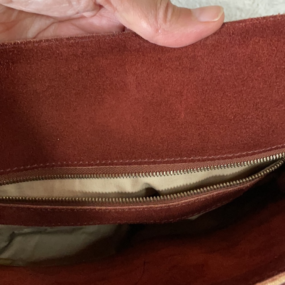 BOTTEGA VENETA Brown Suede & Camel Color Tote Bag - Picture 8 of 9